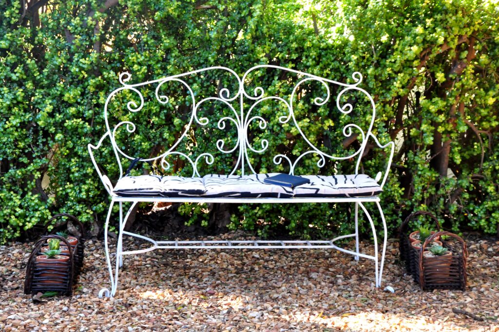 Garden bench for reading